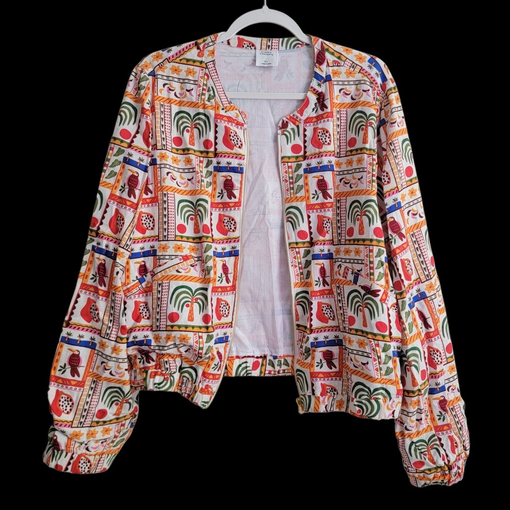 New Classic Concept Tropical Light Transitional Bomber Jacket XL Novelty Artisan